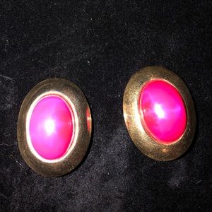 Hot Pink Clip Earrings